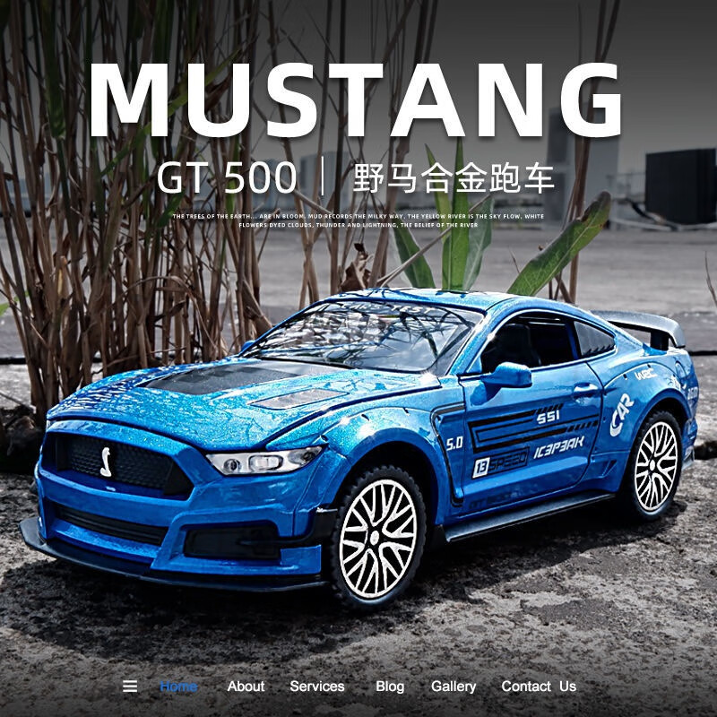 儿童玩具福特野马谢尔比gt350合金跑车模型1:32声光回力玩具仿真汽车