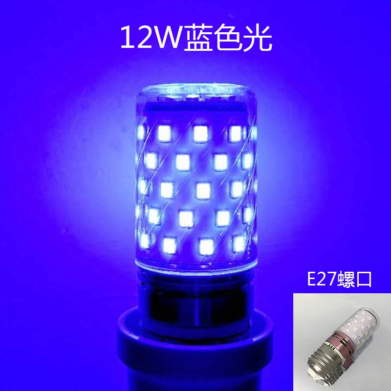 红绿蓝紫粉金色e27螺口小夜灯光源网红拍照抖音视频 蓝色光-e27螺口
