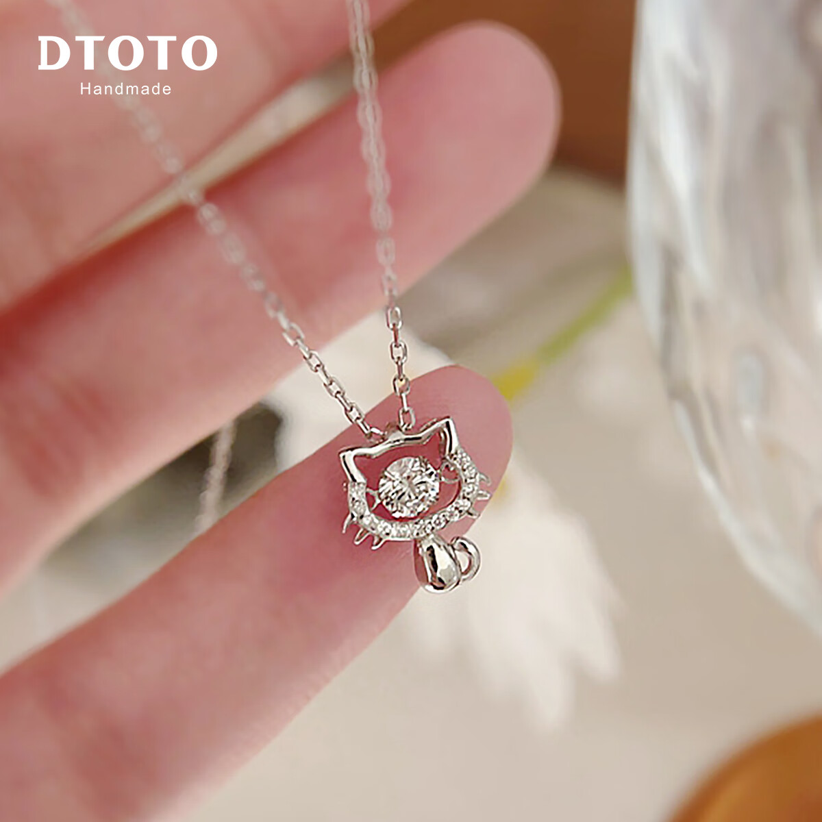 DTOTO999足银猫咪项链女高级感2025年新款kitty猫吊坠送女友生日礼物 Kitty猫足银项链+品牌礼盒