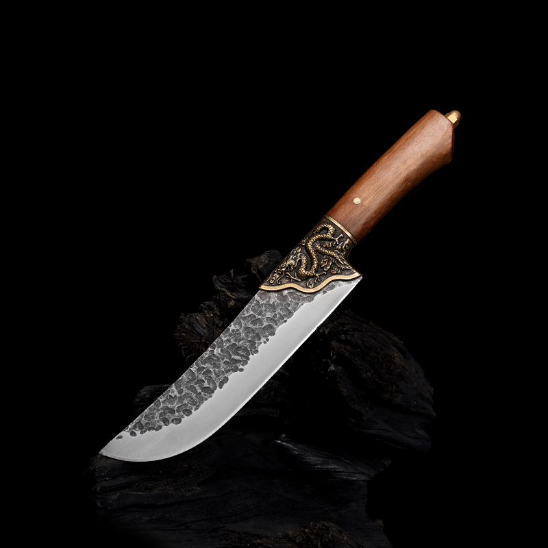 龙泉欧冶中式套刀家用斩切两用手工锻打锤纹菜刀锋利厨师耐用专用刀具