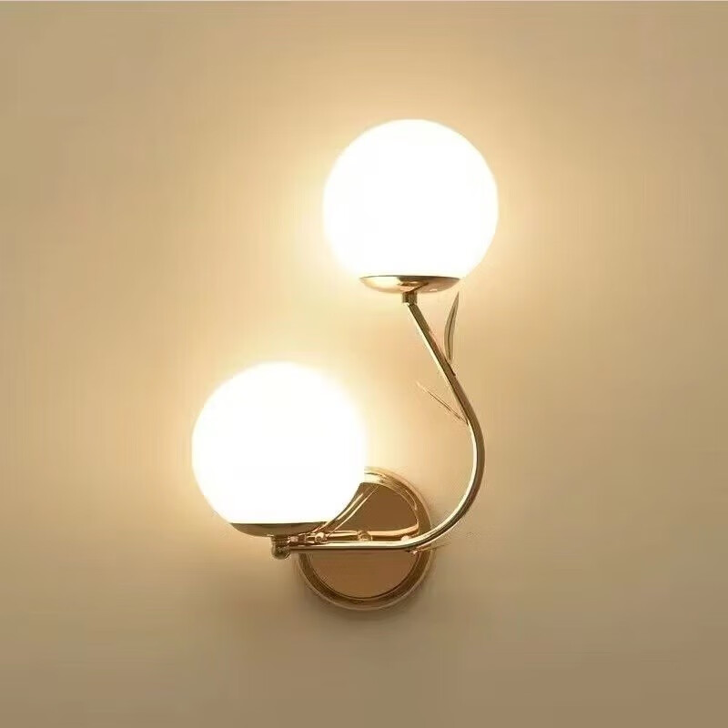 震易 壁灯简约led创意卧室床头灯现代客厅背景墙书房楼梯过道阳台灯具 925金右+24瓦三色光