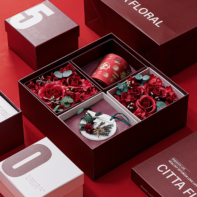 【漏洞价98】香薰蜡烛永生花礼盒七夕情人节礼物