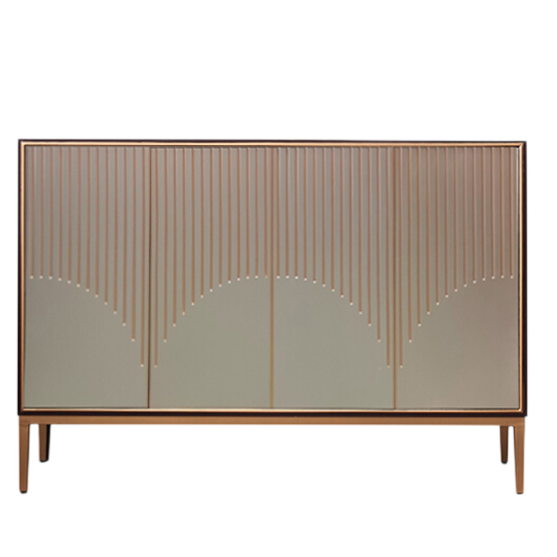 初岛 轻奢简约鞋柜现代意式入户玄关柜极简门厅装饰柜客厅储物进门隔断 绿色 四门 150*40*90 整装