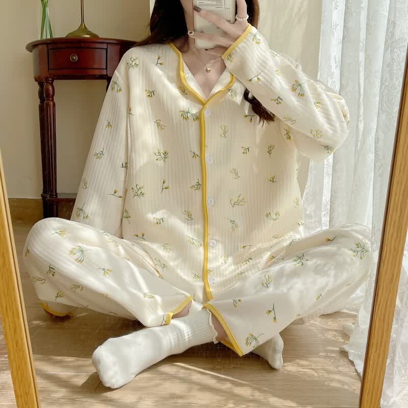 婧麒（JOYNCLEON）月子服春秋产后空气棉孕妇睡衣女秋冬怀孕期产妇可哺乳家居服套装 米白小花Jyz92102 XL码怎么样,好用不?