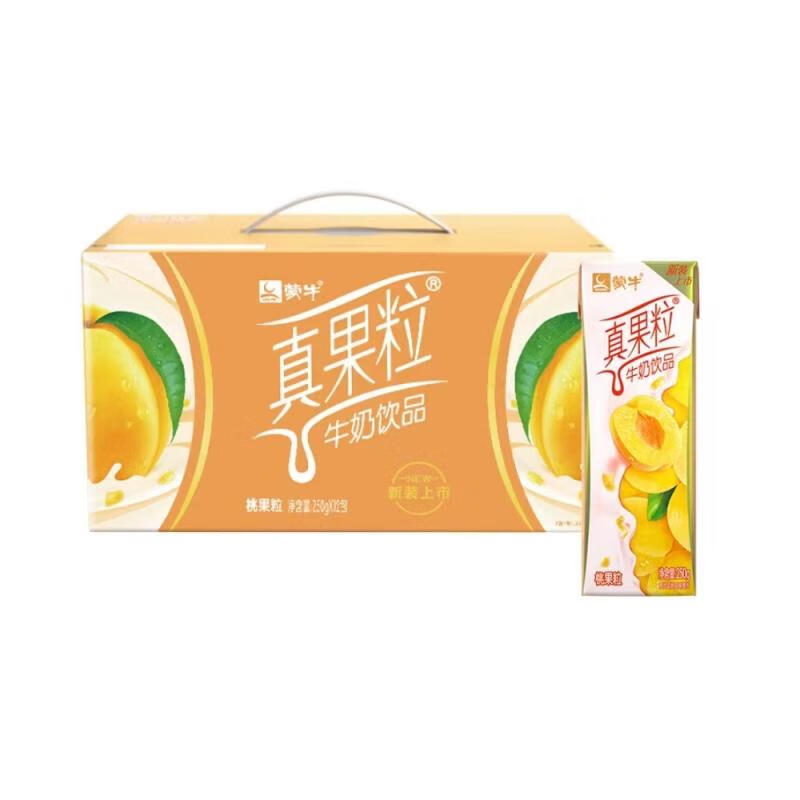 蒙牛真果粒黄桃果粒250g×12盒