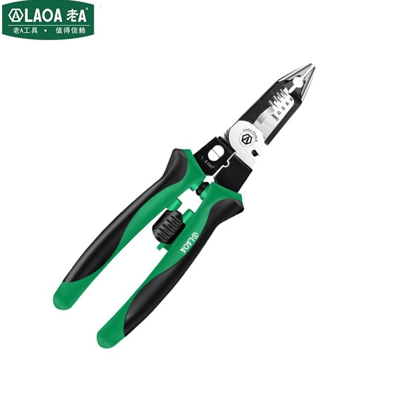 老A(LAOA) 多功能尖嘴钳LA320909 尖嘴剥线钳电缆钳 9英寸加长设计 LA320909
