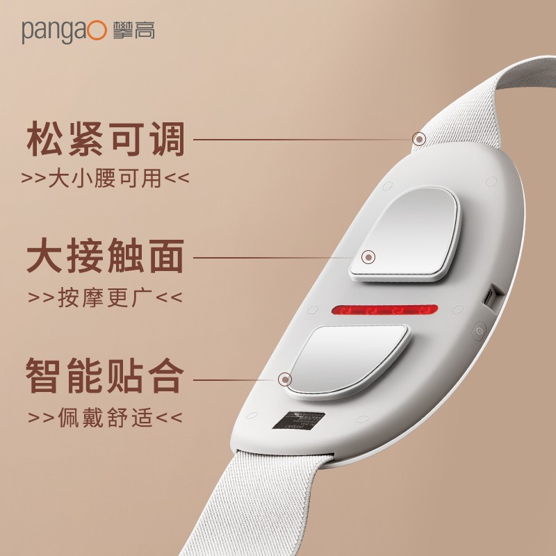 攀高（PANGAO）腰部按摩器 腰部按摩仪腹部按摩器腰部按摩热敷暖宫腰带按摩腰生日礼物【重阳节礼物】 升级款：PG-2643（双脉冲按摩+红光热敷）