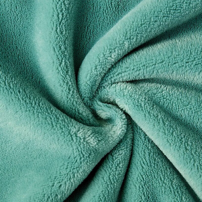 然牌  午睡毛毯 纯色华夫格法兰绒办公室安睡毯 办公室单人空调被 绿色【法兰绒】100*120