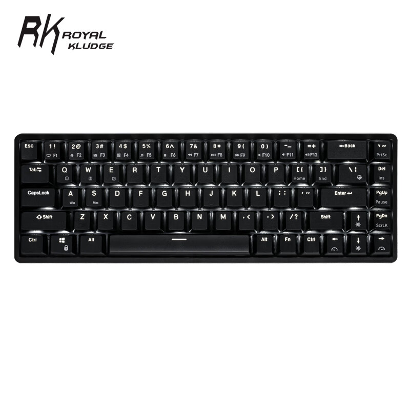 RK68(837)无线机械键盘热插拔轴游戏键盘2.4G有线蓝牙三模电脑外设台式机IPAD办公68键白色背光黑色茶轴