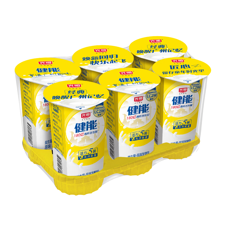 光明健能酸奶原味益生菌风味发酵乳儿童学生早餐酸奶180克 8杯