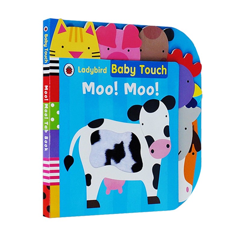 英文原版绘本ladybird baby touch  moo! moo! 大纸板触摸概念0-3岁