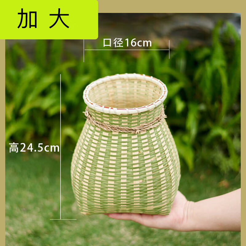 山头林村小茶篓高端竹篓手工编织儿童背篓鱼篓装饰竹筐采茶叶篮子竹编
