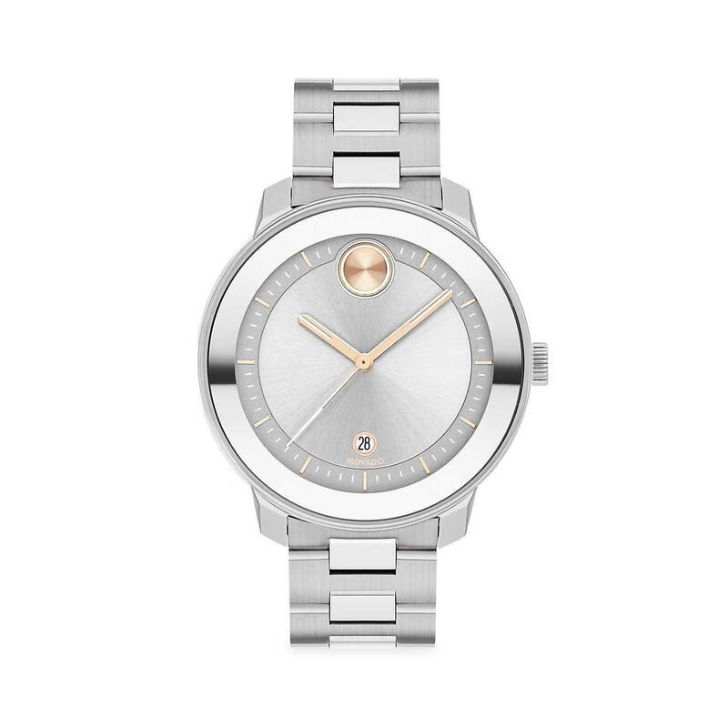 摩凡陀(movado)瑞士手表 波特系列女士不锈钢带日历简约优雅商务女表