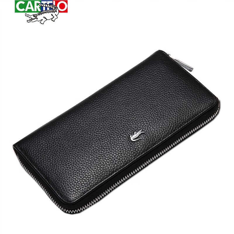 卡帝乐鳄鱼(cartelo)男士钱包新款真皮拉链钱包手拿包包男商务休闲手