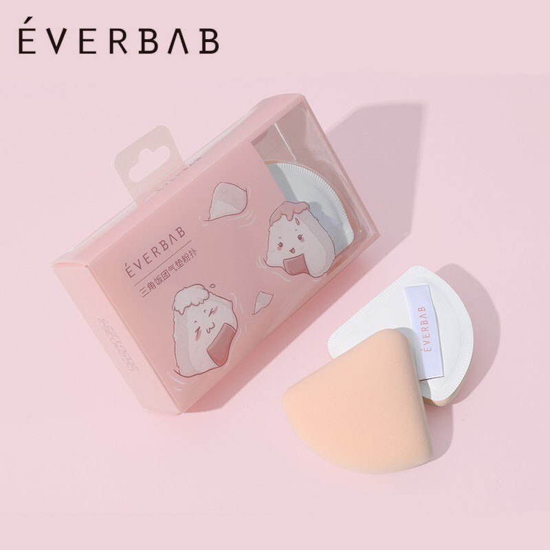 everbab棉花糖三角饭团粉扑气垫粉饼扑上妆定妆柔软不吃粉海绵散粉干湿两用化妆艾蓓拉 三角饭团粉扑一盒2个装