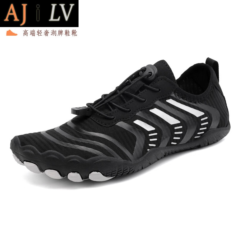 ajilv品牌轻奢男鞋户外溯溪鞋透气游泳钓鱼鞋防滑速干男女涉水鞋 黑色