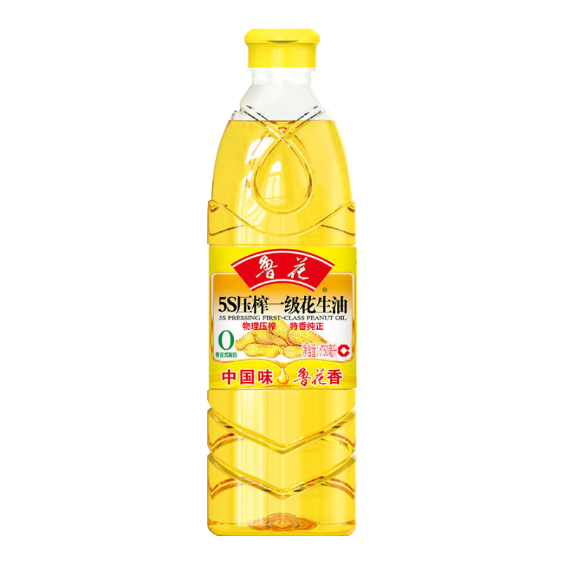 鲁花 食用油 5S压榨一级花生油750ml 物理压榨