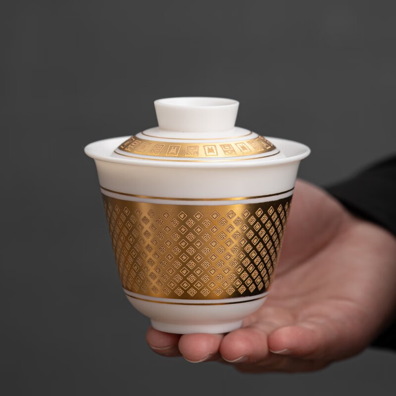 苏氏陶瓷(sushi ceramics)冰种陶瓷二才盖碗非遗传承人陈国再作品功夫