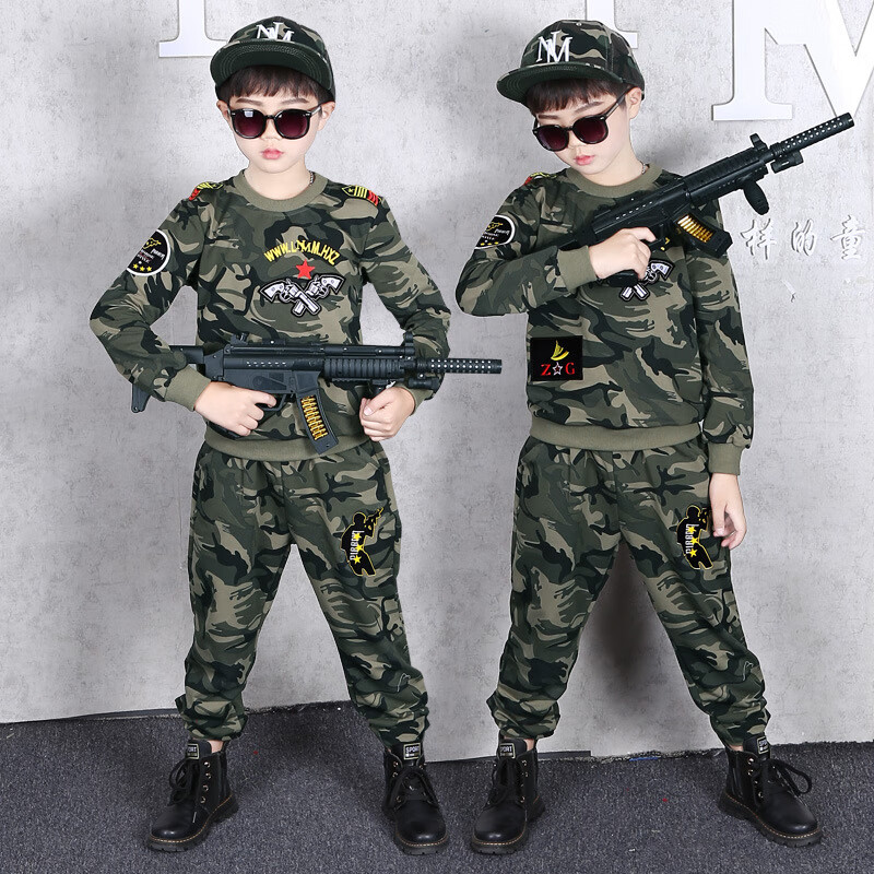 wonst品牌儿童迷彩服套装男童小孩军训衣服2024春秋款长袖户外 图片色
