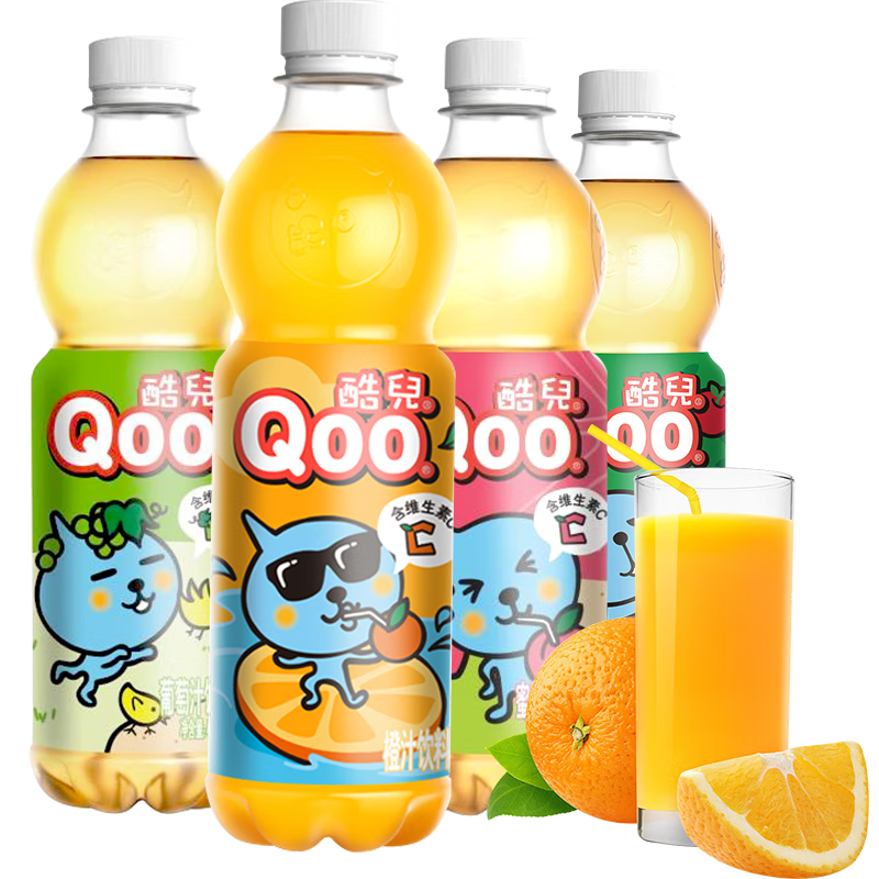 可口可乐美汁源酷儿橙汁饮料 Qoo橙味果味果汁饮料水蜜桃饮料苹果汁 【随机组合5瓶】
