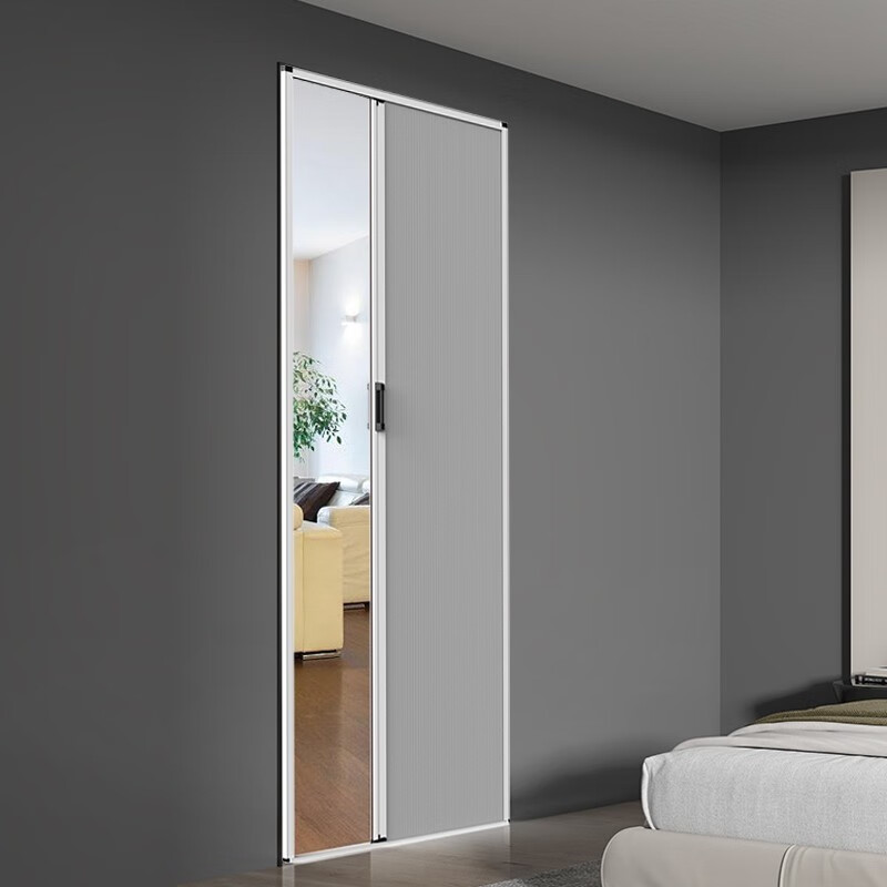 舒绋定制蜂巢帘折叠门隐形推拉门厨房防油烟卧室免打孔伸隔断缩简易门 全遮光-白色