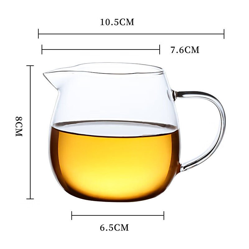 拜杰小龙胆公道杯 耐热玻璃公道杯玻璃分茶器茶海茶具配件茶杯250ML