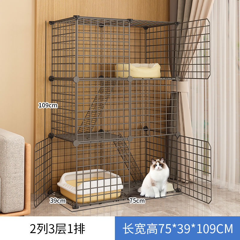猫笼子别墅三层家用室内猫舍带厕所超大自由空间小型猫咪猫窝 【主图