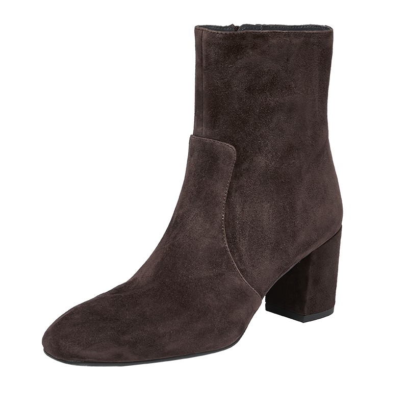 思加图冬季新款锈色海棠短靴粗跟美拉德时装靴加绒女靴子EYJ03DD5 复古啡（绒里） 37