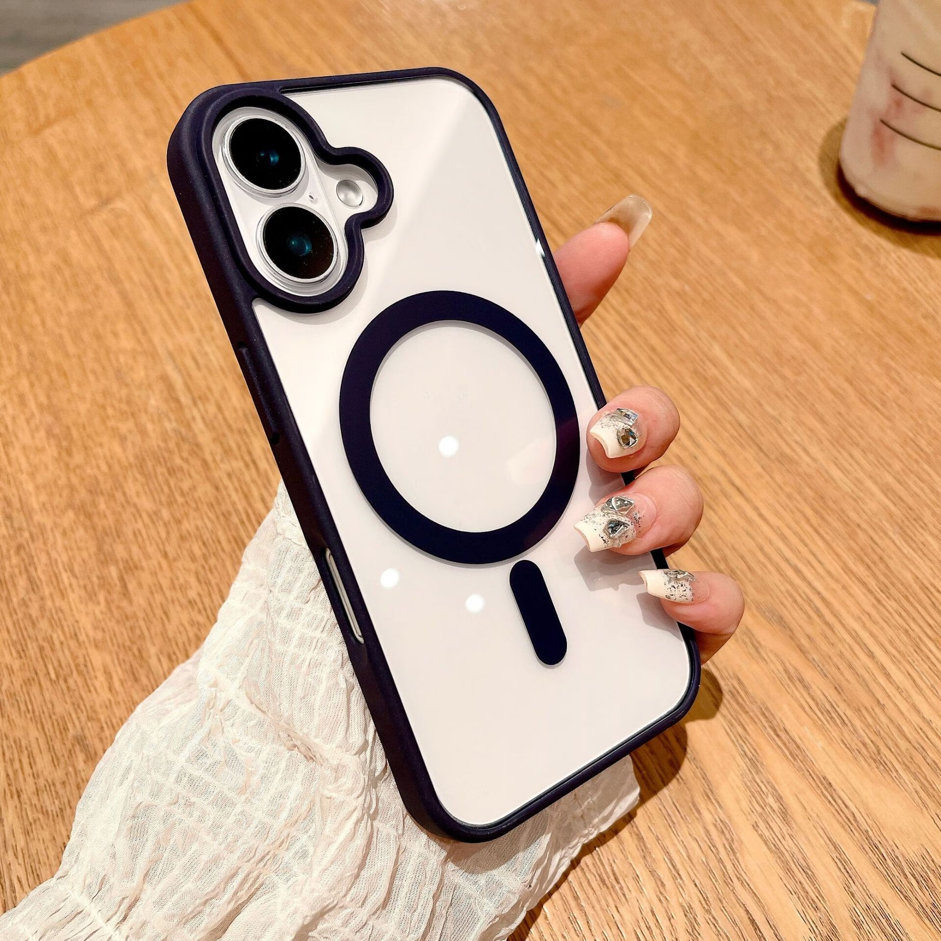 【精选】新款苹果16肤感亚克力磁吸无线充适用手机壳iPhone1514套 亚克力磁吸【暗紫色】 iPhone12