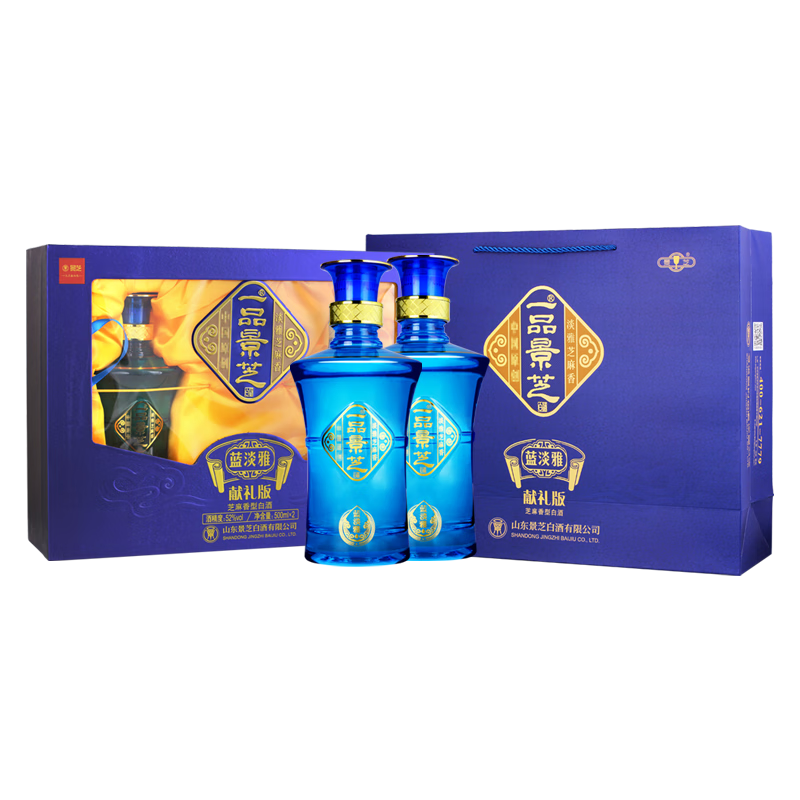 puls会员:一品景芝 蓝淡雅 芝麻香52度 500ml*2瓶