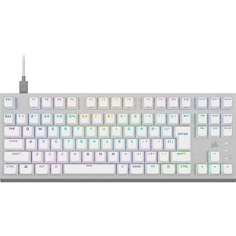 美商海盗船（USCORSAIR）【JD物流 日本直邮】美商海盗船CORSAIR K65/K60/K63 RGB 机械游戏键盘日语布局 K60 PRO TKL【白色】