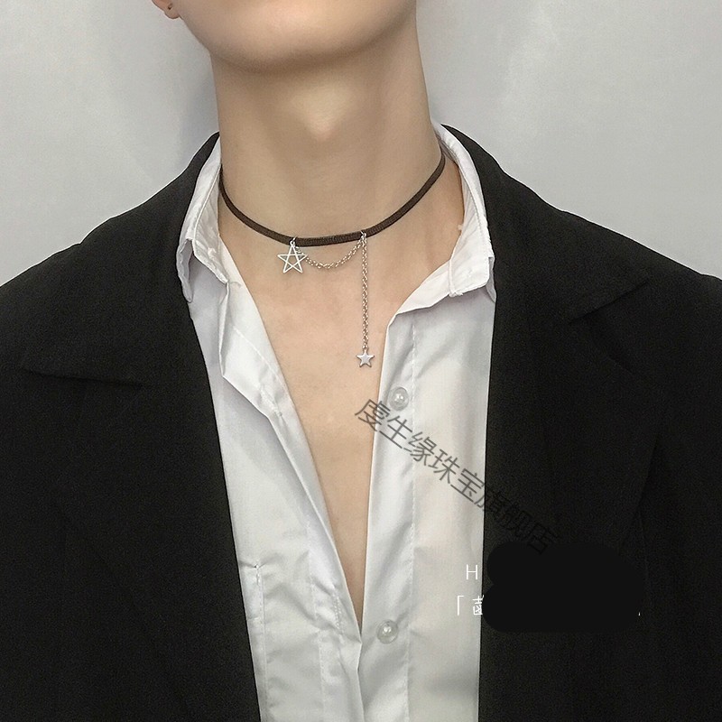 界末脖带项圈男choker项链六芒星项圈锁骨链男士潮流饰品防生锈 一条