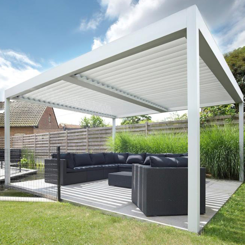 泳池阳光房遮阳棚轨道天篷电动伸缩阳光房防风帘室外翻版百叶 定制