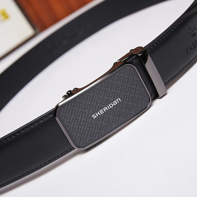 喜来登(SHERIDAN) 新款男士腰带 礼盒装 牛皮 商务休闲自动扣皮带 情人节礼物 NL250353S