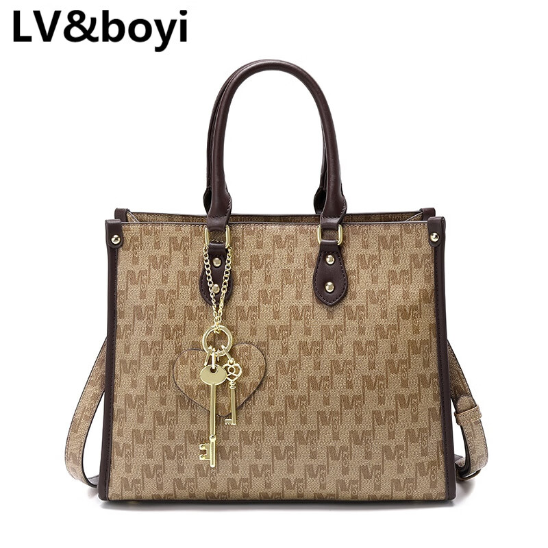 lvboyi2023冬季新款单肩包时尚手提包斜挎包简约戴妃包大包 卡其色