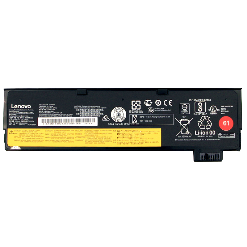 ���루lenovo��ԭװT470 T480 T570 P51S �ʼǱ���� ƽ��3о61 24WH 48WH 72WH����������ѡ ����ͺ������ͨ�� SB10K97580 01AV423  209.44Ԫ