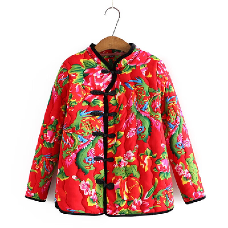 予瑾  东北大棉袄女学生士大花布夹棉棉袄加厚保暖短款花棉服外穿加厚