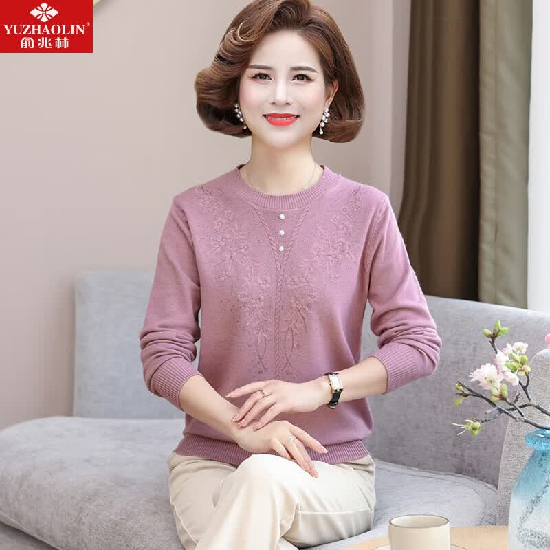 俞兆林中老年女装秋冬毛衣女妈妈装秋装针织衫上衣老年人衣服 Y236Z3753怎么样,好用不?