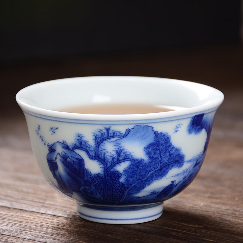 复古 性价比高 主人杯功夫茶杯茶盏 手绘山水功夫茶杯(容量80毫升)