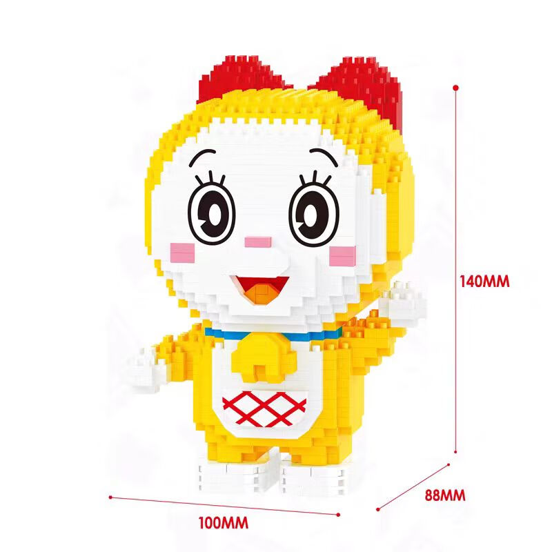 哆啦a梦微小颗粒高难度拼装叮当猫积木儿童男孩女孩玩具 lp哆啦览