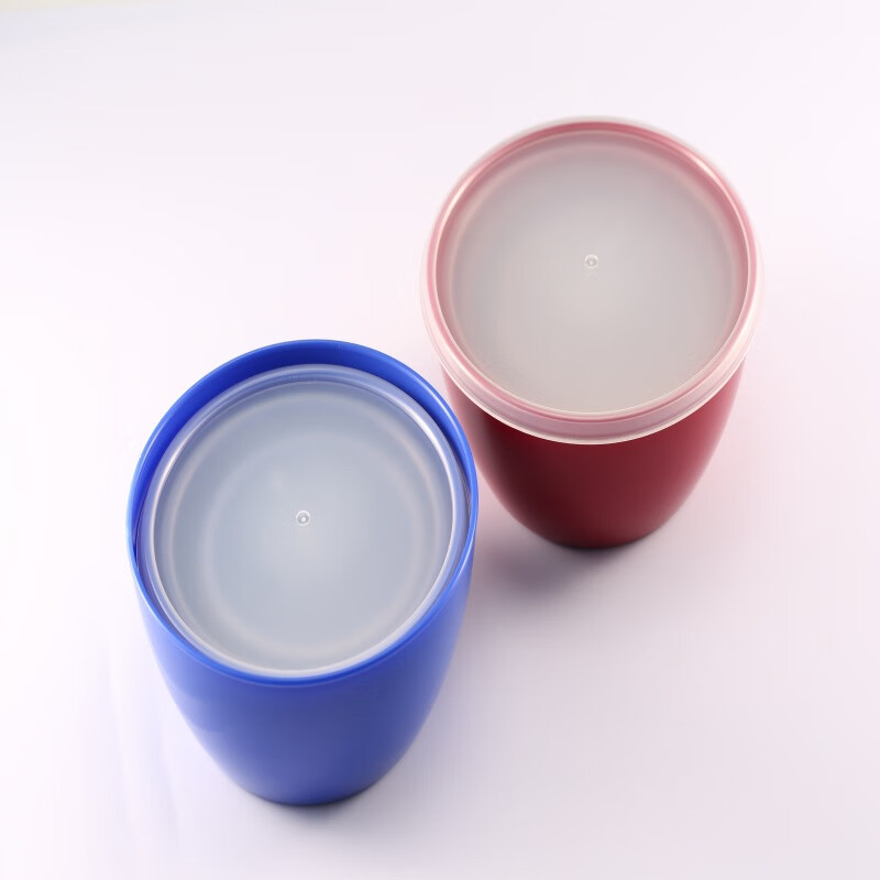 塑料圆形4件套保鲜碗色拉碗带盖冰箱水果保鲜盒套装便当盒收纳盒 蓝色保鲜碗4合一套装