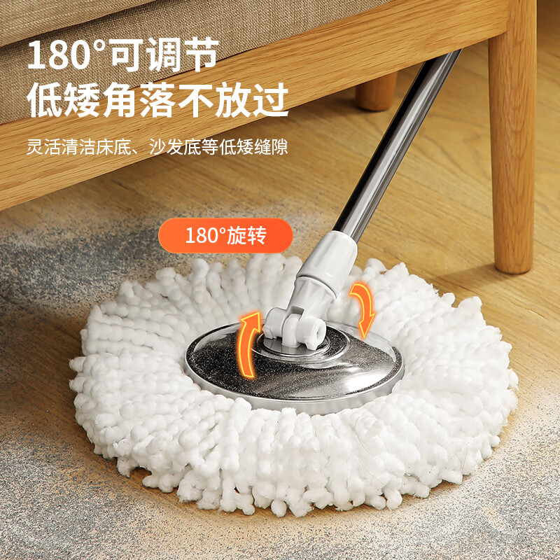 LYNN海绵拖把家用免手洗一拖净干湿两用懒人拖地拖布墩布强力吸水胶棉 【新升级】双驱动旋转拖把套装