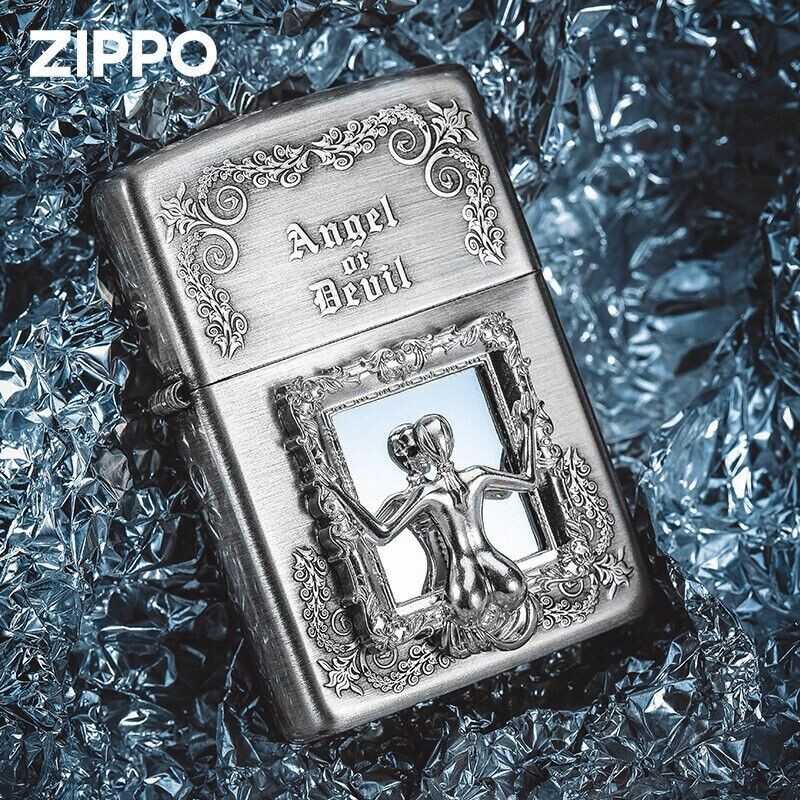zippo 美国之宝zippo煤油打火机 天使还是魔鬼限量版礼盒贴章镜中人