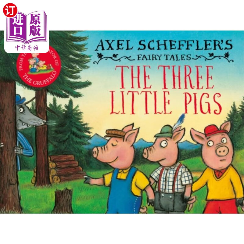海外直订three little pigs and the big bad wolf 三只小猪和大灰狼