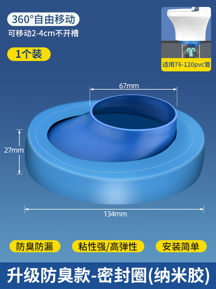 雙幼移位法蘭馬桶密封防臭坐便器1-5公分不挖地移位器法蘭圈通用配件 移位2-4cm【 納米膠】防臭密封圈