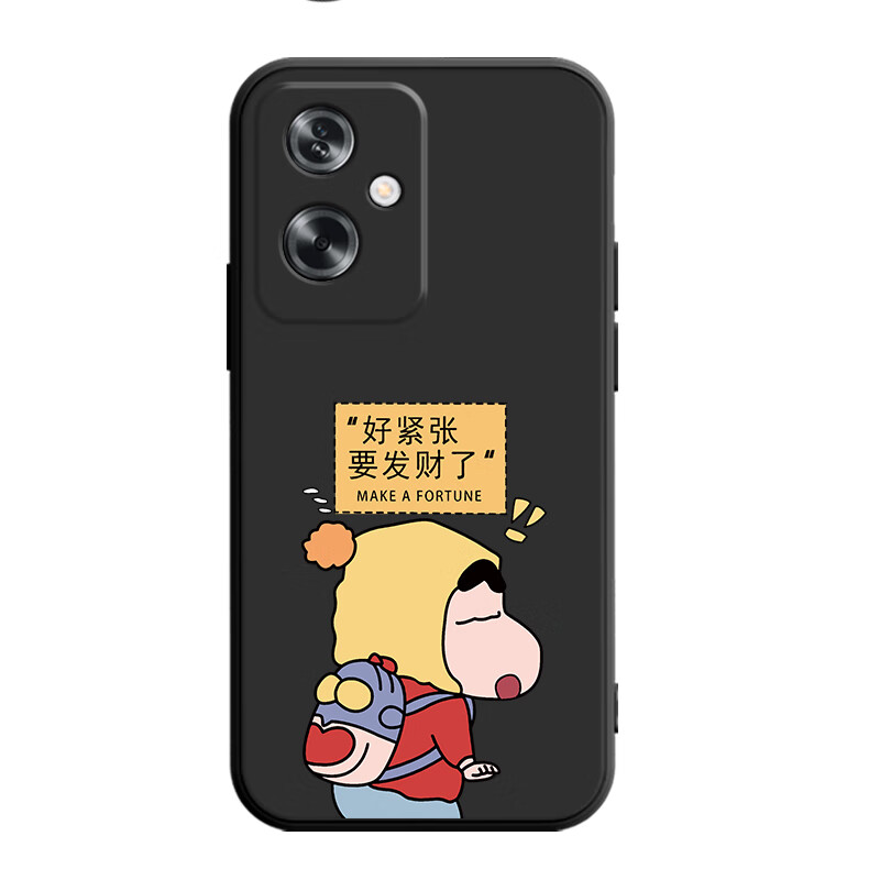 馨妍【厂家直供】适用oppoa2手机壳PJB110卡通潮牌镜头保护耐脏硅胶肤感黑色ins风时尚情侣商务钢化膜 （直边黑）问题不大+钢化膜 OPPO A2