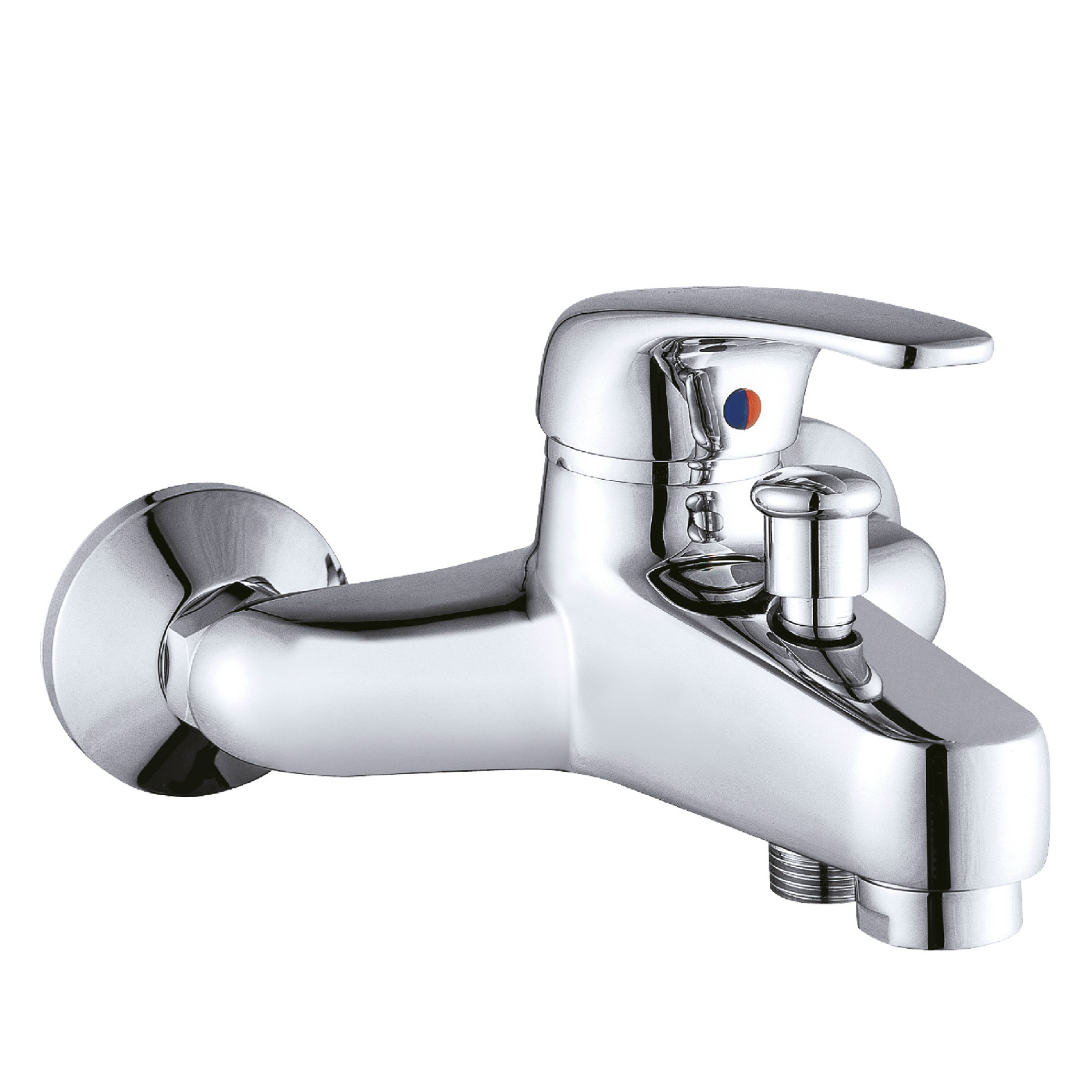 全铜镀铬三联淋浴沐浴单把双孔冷热调温混合水龙头