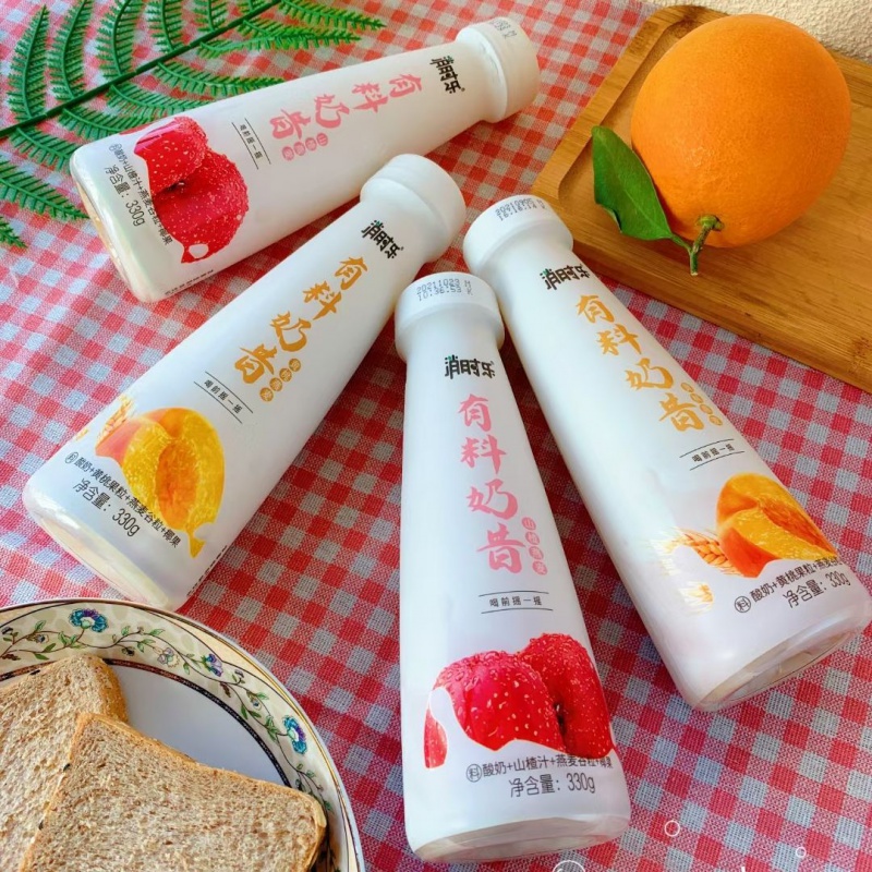 消时乐奶昔 330ml*6/9瓶 代餐奶昔米小野黄桃燕麦酸牛奶饮料整箱批