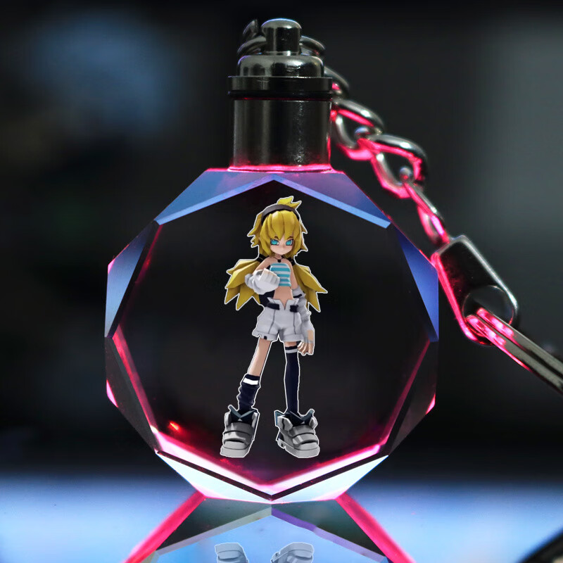 凹凸世界周边挂件发光水晶钥匙扣吊链动漫游戏可来图 凹凸世界21秋