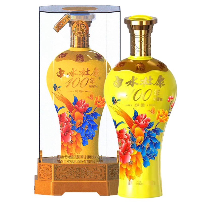 白水杜康100年荣耀  45度清雅型白酒 450ml 绵柔(黄) 单瓶
